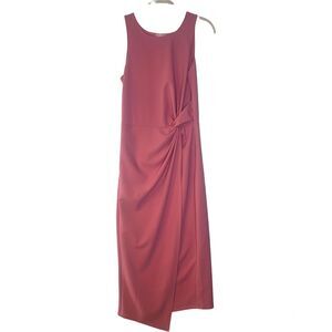 Love...ady Pink Sleeveless Pencil Faux Wrap Midi Dress size large